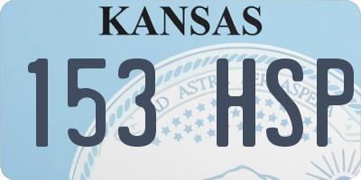 KS license plate 153HSP