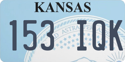 KS license plate 153IQK