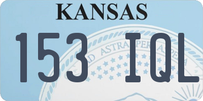 KS license plate 153IQL