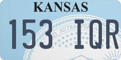 KS license plate 153IQR