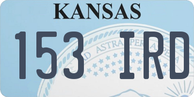 KS license plate 153IRD