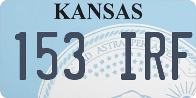KS license plate 153IRF