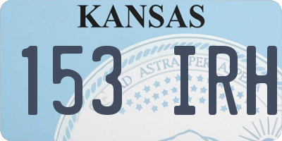 KS license plate 153IRH