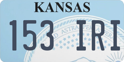 KS license plate 153IRI