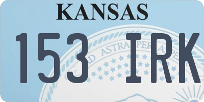 KS license plate 153IRK
