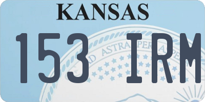 KS license plate 153IRM