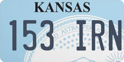 KS license plate 153IRN