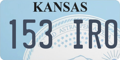 KS license plate 153IRO