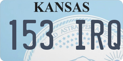KS license plate 153IRQ