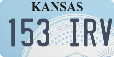 KS license plate 153IRV