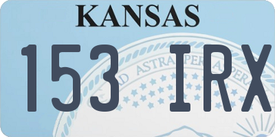 KS license plate 153IRX
