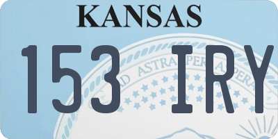 KS license plate 153IRY