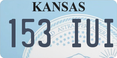 KS license plate 153IUI