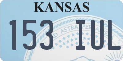 KS license plate 153IUL