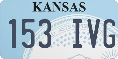 KS license plate 153IVG