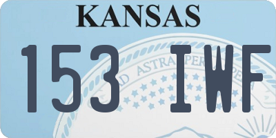 KS license plate 153IWF