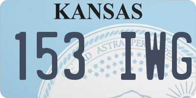KS license plate 153IWG