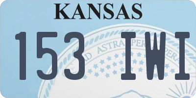 KS license plate 153IWI