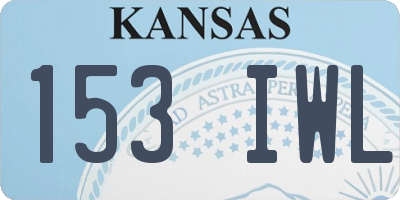 KS license plate 153IWL