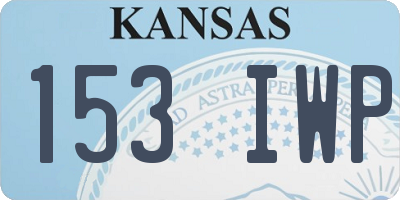 KS license plate 153IWP