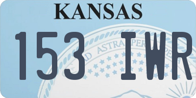 KS license plate 153IWR