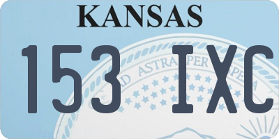 KS license plate 153IXC