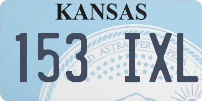 KS license plate 153IXL