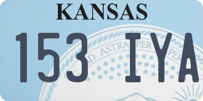 KS license plate 153IYA
