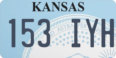 KS license plate 153IYH