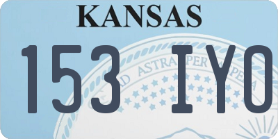 KS license plate 153IYO