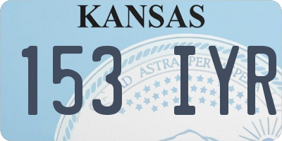 KS license plate 153IYR