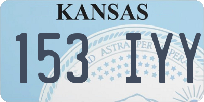 KS license plate 153IYY