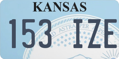 KS license plate 153IZE
