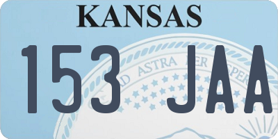 KS license plate 153JAA