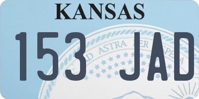 KS license plate 153JAD