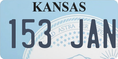 KS license plate 153JAN