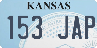 KS license plate 153JAP