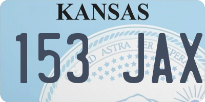 KS license plate 153JAX