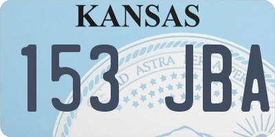 KS license plate 153JBA