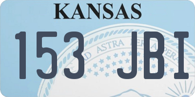 KS license plate 153JBI