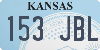 KS license plate 153JBL