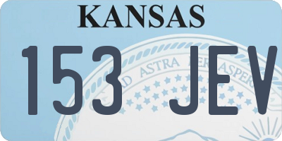 KS license plate 153JEV