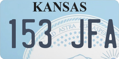 KS license plate 153JFA