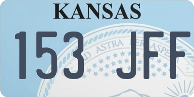 KS license plate 153JFF