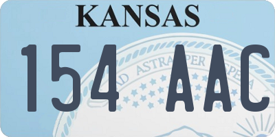 KS license plate 154AAC