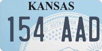 KS license plate 154AAD