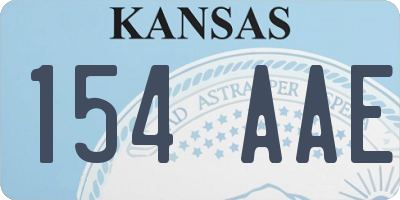 KS license plate 154AAE