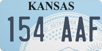 KS license plate 154AAF