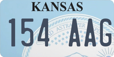 KS license plate 154AAG