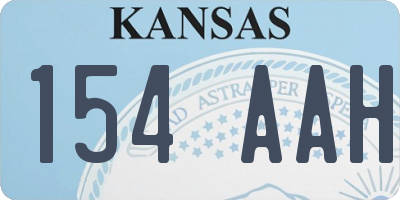 KS license plate 154AAH